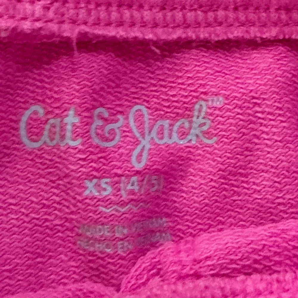 Cat & Jack Girls 4 Piece Summer Set XS 4/5 Sweatshirts and Shorts Pink Yellow